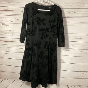 Simply Vera, Vera Wang black fit and flare dress, floral detail